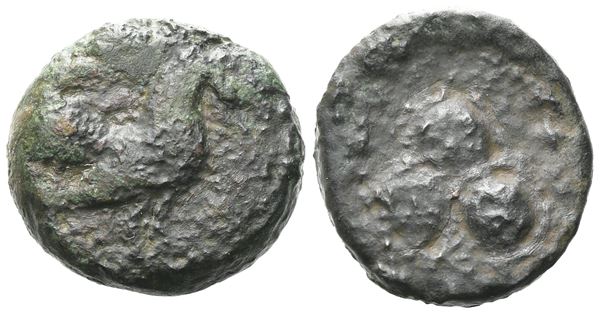 Sicily, Panormos as Ziz, c. 415-405 BC. Æ Tetras or Trionkion (19 mm, 9.87 g).