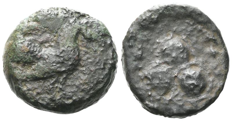 Sicily, Panormos As Ziz, C. 415-405 Bc. Æ Tetras Or Trionkion (19 MM, 9.87 G).