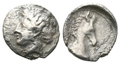 Sicily, Entella (or Panormos?) C. 300 Bc. Ar Litra (10 MM, 0.54 G).