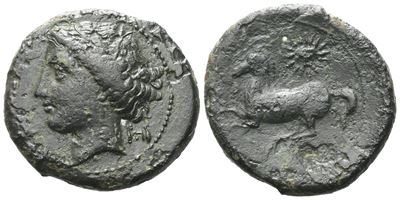 Sicily, Panormos As Ziz, C. 336-330 Bc. Æ (22 MM, 8.17 G).