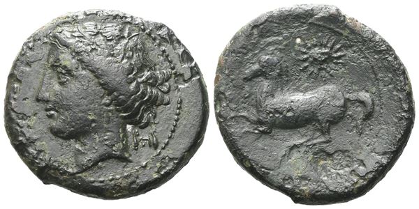 Sicily, Panormos as Ziz, c. 336-330 BC. Æ (22 mm, 8.17 g).  - Auction GREEK & ROMAN PROVINCIAL COINS AND NUMISMATIC LITERATURE Including a wide selection of Alexandrian Coins from the Dattari Collection - Bertolami Fine Art - Prague