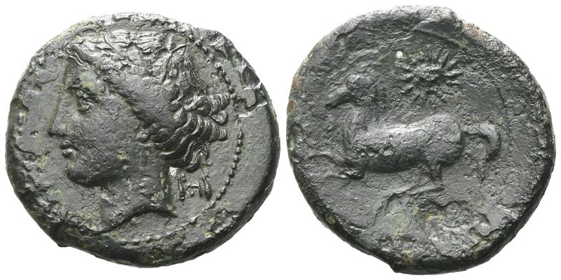 Sicily, Panormos As Ziz, C. 336-330 Bc. Æ (22 MM, 8.17 G).