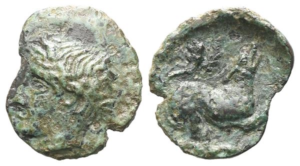 Sicily, Piakos, c. 420-400 BC. Æ Onkia (11 mm, 0.56 g).  - Auction GREEK & ROMAN PROVINCIAL COINS AND NUMISMATIC LITERATURE Including a wide selection of Alexandrian Coins from the Dattari Collection - Bertolami Fine Art - Prague