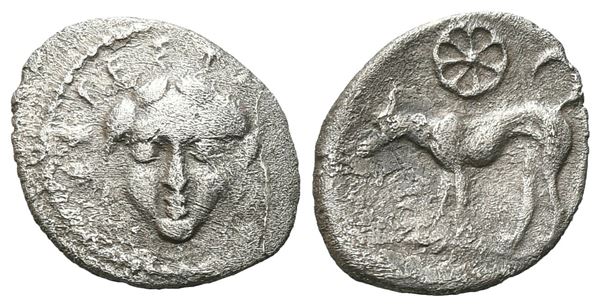 Sicily, Segesta, c. 455/0-445/0 BC. AR Litra (11 mm, 0.63 g).  - Auction GREEK & ROMAN PROVINCIAL COINS AND NUMISMATIC LITERATURE Including a wide selection of Alexandrian Coins from the Dattari Collection - Bertolami Fine Art - Prague