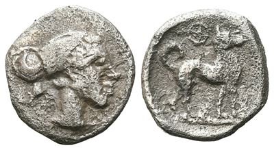 Sicily, Segesta, C. 440/35-430/25 Bc. Ar Litra (10 MM, 0.65 G).