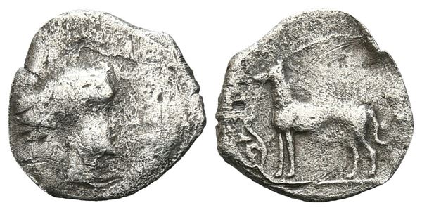 Sicily, Segesta, c. 412-400 BC. AR Hemilitron or Hexionkion (10 mm, 0.42 g).