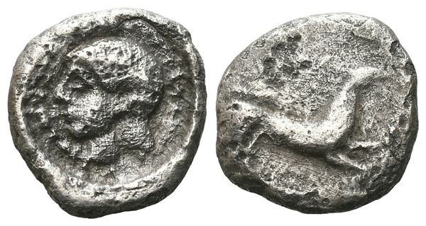 Sicily, Segesta, c. 380 BC. AR Hemidrachm (11 mm, 1.26 g).