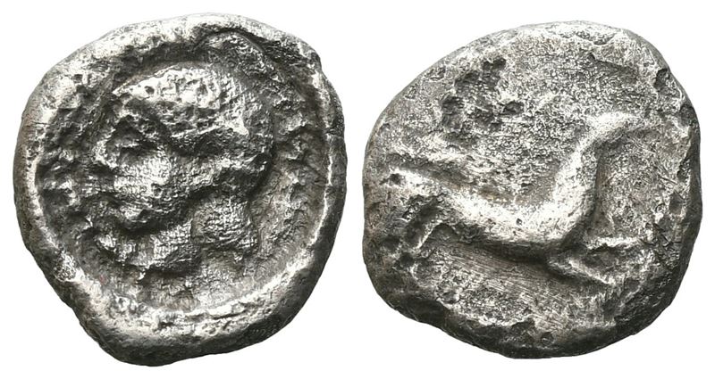 Sicily, Segesta, C. 380 Bc. Ar Hemidrachm (11 MM, 1.26 G).