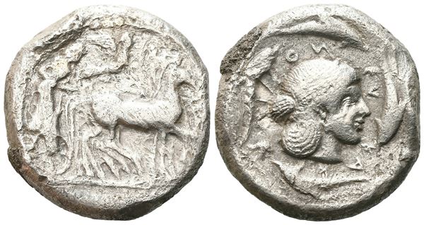 Sicily, Syracuse, c. 485-466 BC. AR Tetradrachm (24 mm, 16.62 g), c. 480-470 BC.