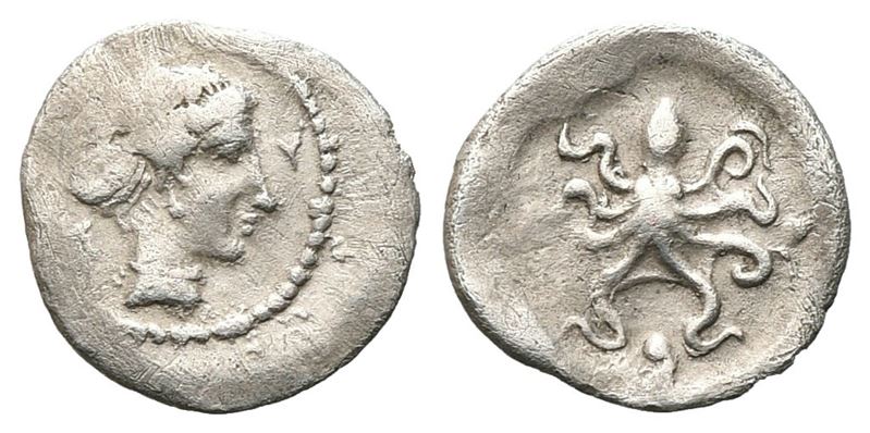 Sicily, Syracuse, 466-405 Bc. Ar Tetras Or Trionkion (8 MM, 0.18 G).