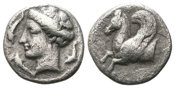 Sicily, Syracuse, c. 344-339/8 BC. AR Hemidrachm (12 mm, 1.22 g).