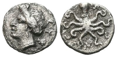 Sicily, Syracuse, 344-317 Bc. Ar Litra (10 MM, 0.55 G).