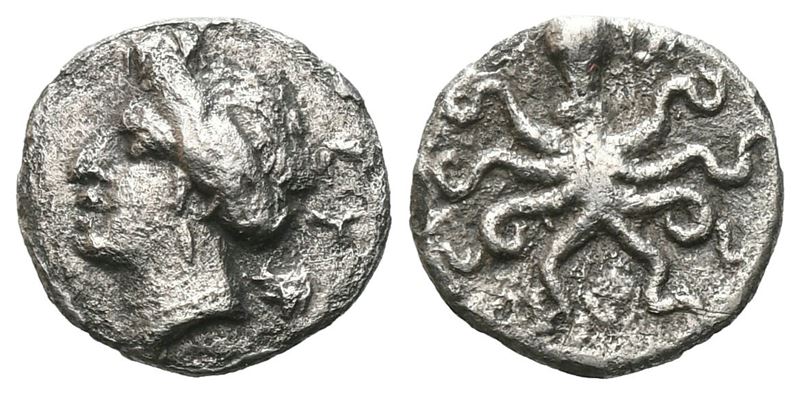 Sicily, Syracuse, 344-317 Bc. Ar Litra (10 MM, 0.55 G).