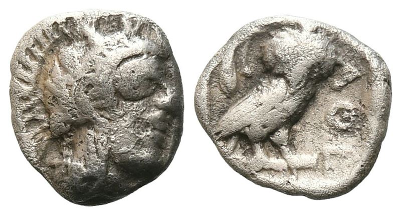Attica, Athens, C. 454-404 Bc. Ar Obol (9 MM, 0.68 G).