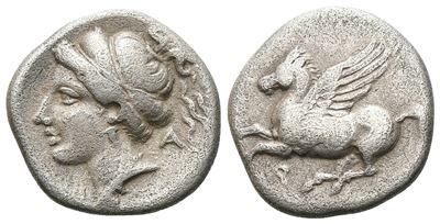 Corinth, C. 350-300 Bc. Ar Drachm (15 MM, 2.59 G).