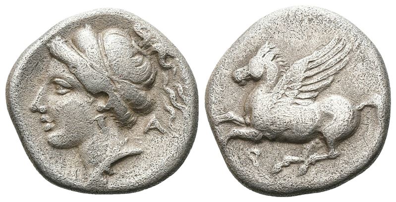 Corinth, C. 350-300 Bc. Ar Drachm (15 MM, 2.59 G).