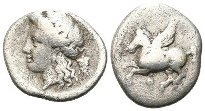 Corinth, C. 350-300 Bc. Ar Drachm (15 MM, 2.38 G).