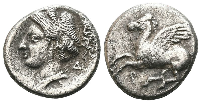 Corinth, C. 350-300 Bc. Ar Drachm (14 MM, 2.34 G).