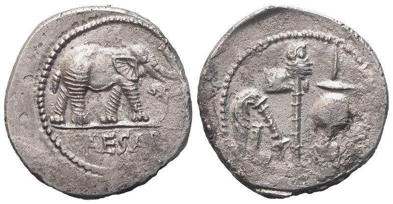 Julius Caesar, Denarius, 49-48 Bc; Ar (3,20 G; 19,6 MM; 8 H)
