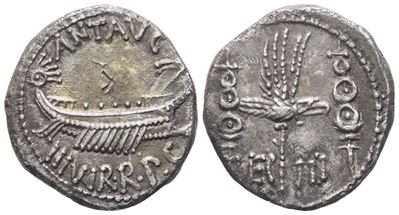 Mark Antony, Denarius, 32-31 Bc; Ar (3,66 G; 16,2 MM; 6 H)