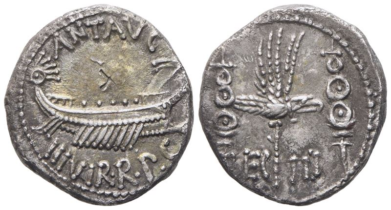 Mark Antony, Denarius, 32-31 Bc; Ar (3,66 G; 16,2 MM; 6 H)