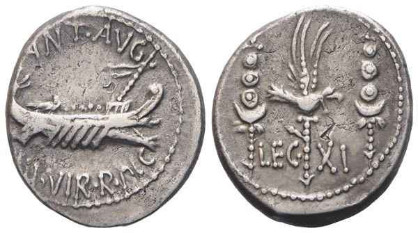 Mark Antony, Denarius, 32-31 BC; AR (3,91 g; 18 mm; 11 h)