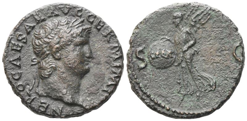 Nero (54-68), As, Rome, 64-67; Æ (11,37 G; 27 MM; 6 H)