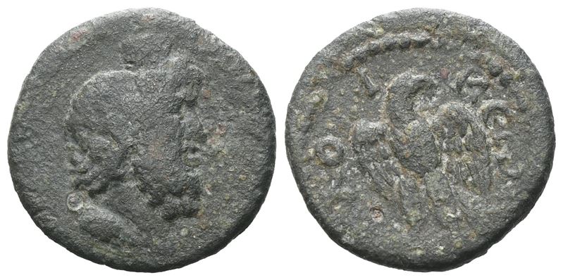 Laodicea ad Lycum (Phrygia), emissione pseudo-autonoma tardo II secolo d.C., Æ — busto di Serapid...