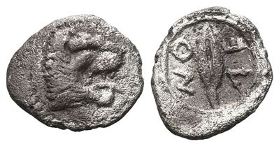 Sicily, Leontinoi, C. 450-440 Bc. Ar Litra (9 MM, 0.43 G).