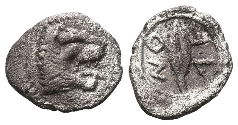 Sicily, Leontinoi, C. 450-440 Bc. Ar Litra (9 MM, 0.43 G).