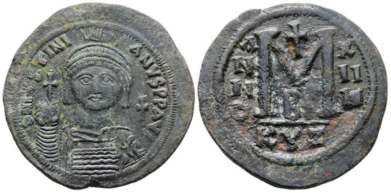 Justinian i (527-565). Æ 40 Nummi (40mm, 21.60g).