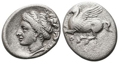 Corinth, C. 350-300 Bc. Ar Drachm (15 MM, 2.41 G).