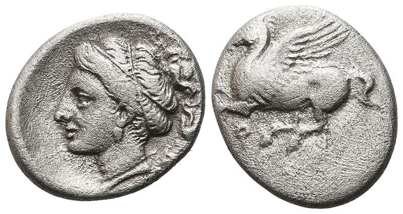 Corinth, C. 350-300 Bc. Ar Drachm (15 MM, 2.41 G).