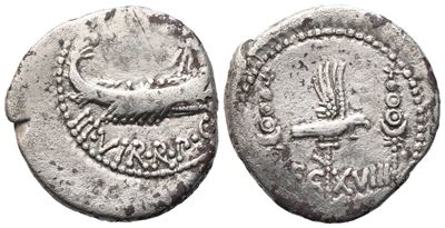 Mark Antony, Denarius, 32-31 Bc; Ar (3,58 G; 18 MM; 4 H)