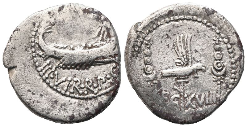 Mark Antony, Denarius, 32-31 Bc; Ar (3,58 G; 18 MM; 4 H)