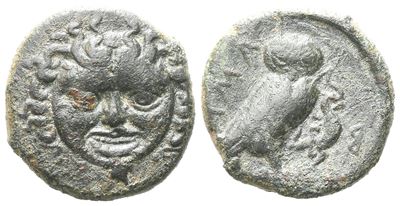 Sicily, Kamarina, C. 420-405 Bc. Æ Tetras (16 MM, 3.71 G).