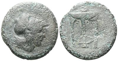 Sicily, Ameselon, C. 340-330 Bc. Æ Hemilitron (26 MM, 12.15 G).