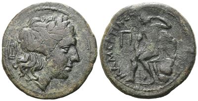 Sicily, Messana, The Mamertinoi, 211-208 Bc. Æ Pentonkion (26 MM, 9.40 G).