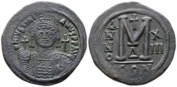 Justinian I (527-565). Æ 40 Nummi (39mm, 22.05g).  - Auction Greek, Roman and Byzantine Coins	 - Bertolami Fine Art - Prague