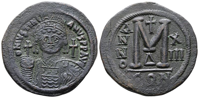 Justinian i (527-565). Æ 40 Nummi (39mm, 22.05g).