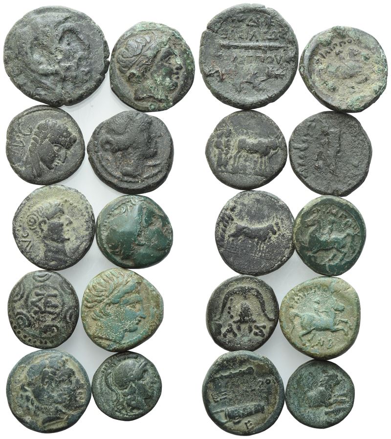 Lot Of 10 Greek Æ Coins. Lot Sold As Is, No Returns.