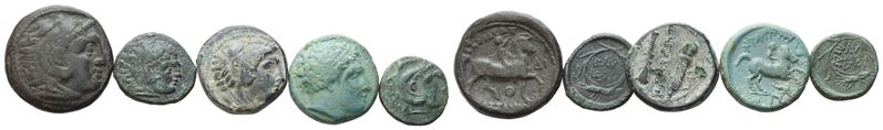Lot Of 5 Greek Æ Coins. Lot Sold As Is, No Returns.