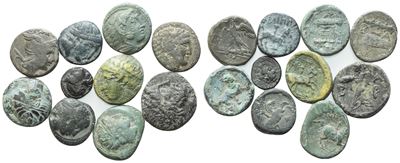 Lot Of 10 Greek Æ Coins To Be Catalogued. Lot To Be Sold As Is, No Returns.