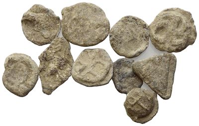 Lot Of 10 Lead Tesserae. To Be Sold As Is, No Returns.