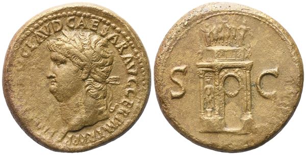 Nero (54-68), Sestertius, Lugdunum, 64-67; Æ (23,84 g; 33,5 mm; 6 h)