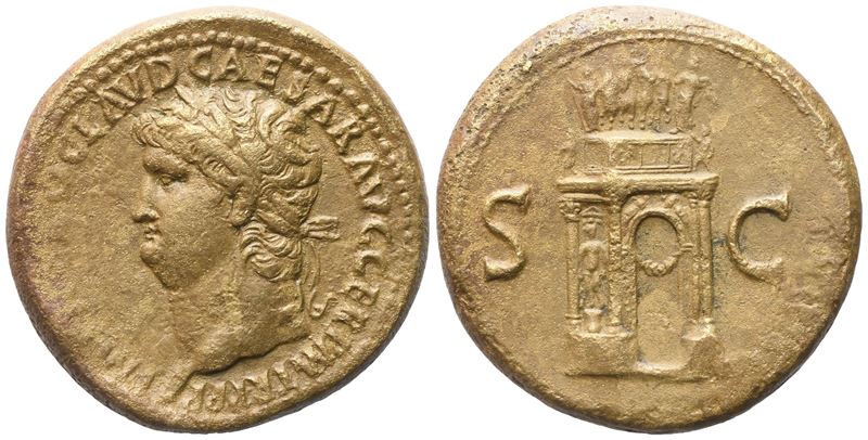 Nero (54-68), Sestertius, Lugdunum, 64-67; Æ (23,84 G; 33,5 MM; 6 H)