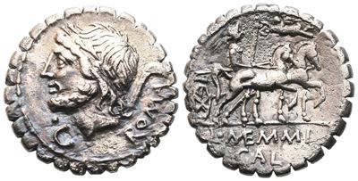 L. Memmius Galerius, Denarius Serratus, 106 Bc; Ar (3,53 G; 17,8 MM; 9 H)