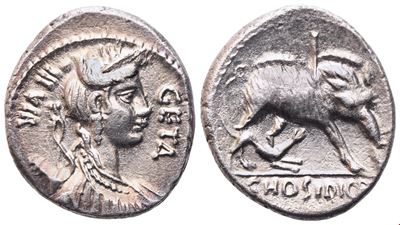 C. Hosidius Geta, Denario romano (64 a.C.), AR