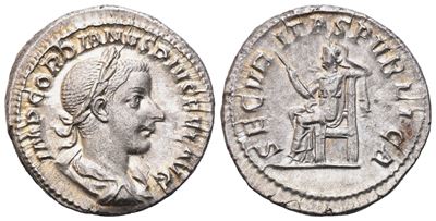 Gordian III (38-244), Denarius, Rome, 241; Ar (3,56 G; 19,3 MM; 6 H)