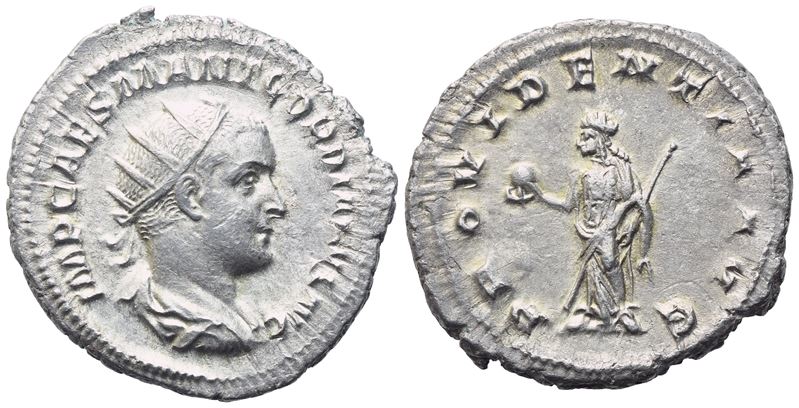Gordian III (238-244), Antoninianus, Rome, 238-239; Ar (4,75 G; 23 MM; 4 H)